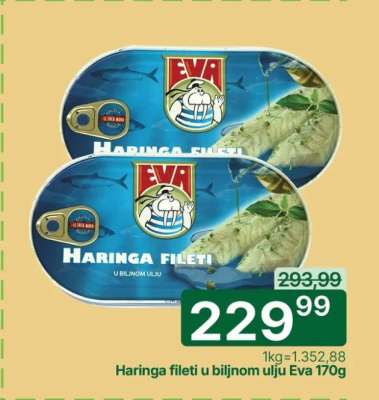 Haringa fileti u biljnom ulju Eva 170g