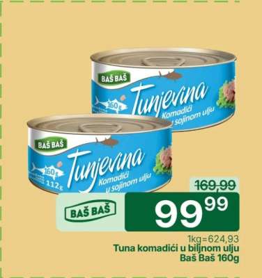 Tuna komadići u biljnom ulju Baš Baš 160g
