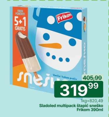 Sladoled multipack štapić sneško Frikom 390ml