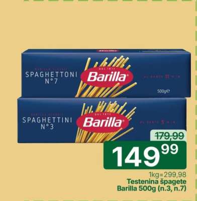 Testenina špagete Barilla 500g (n.3, n.7)
