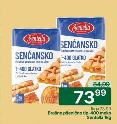 Brašno pšenično tip-400 meko Sentella 1kg