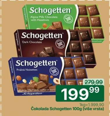 Čokolada Schogetten 100g (više vrsta)