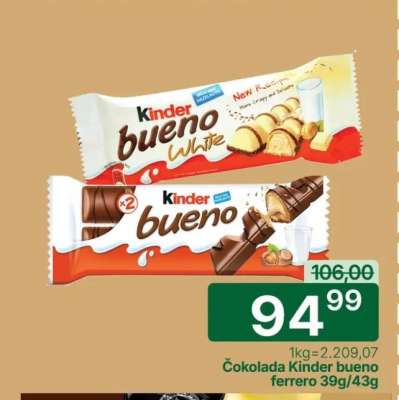 Čokolada Kinder bueno ferrero 39g/43g