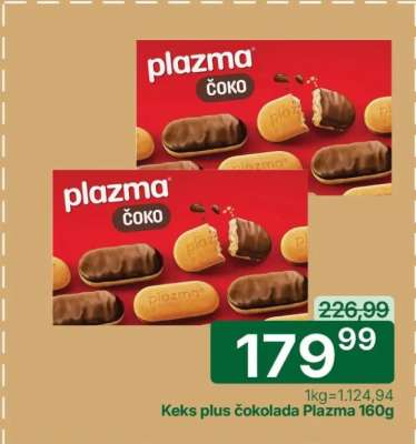Keks plus čokolada Plazma 160g