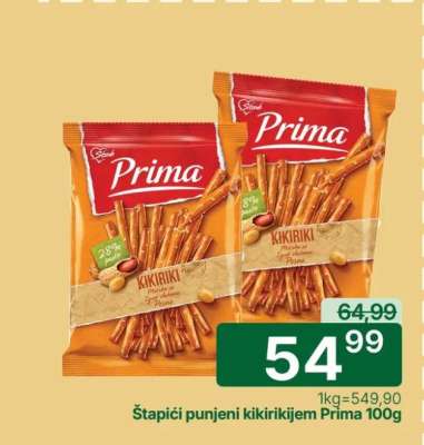 Štapići punjeni kikirikijem Prima 100g