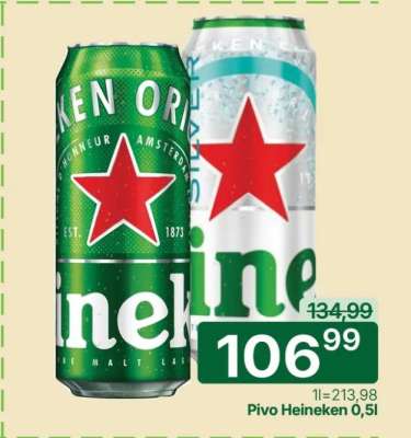 Pivo Heineken 0,5l