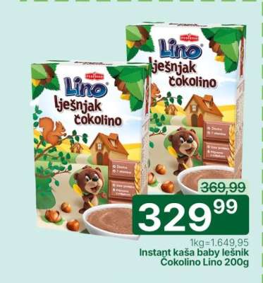 Instant kaša baby lešnik Čokolino Lino 200g