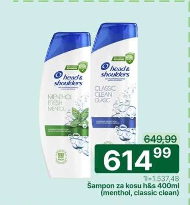 Šampon za kosu h&s 400ml