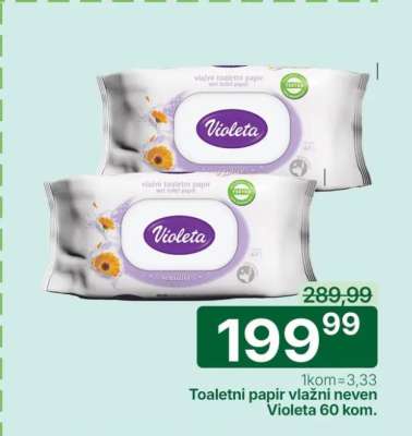 Toaletni papir vlažni neven Violeta 60 kom.