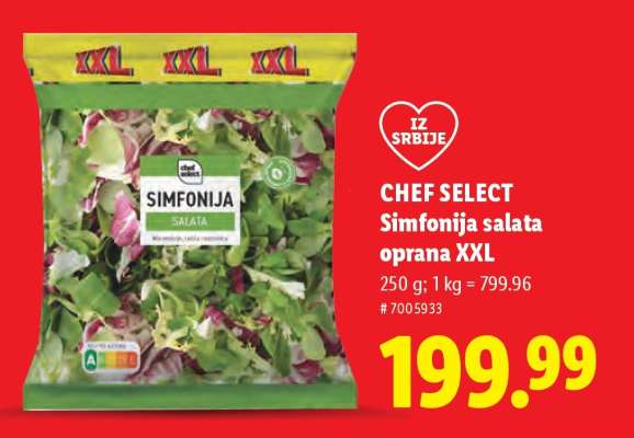 CHEF SELECT Simfonija salata oprana XXL