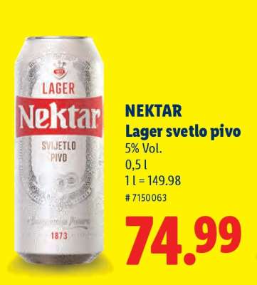NEKTAR Lager svetlo pivo
