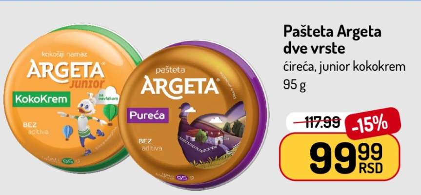 PAŠTETA ARGETA dve vrste