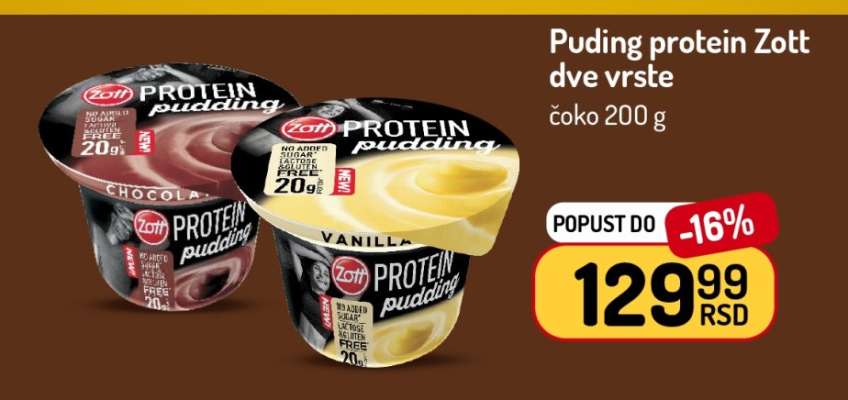 Puding protein Zott dve vrste