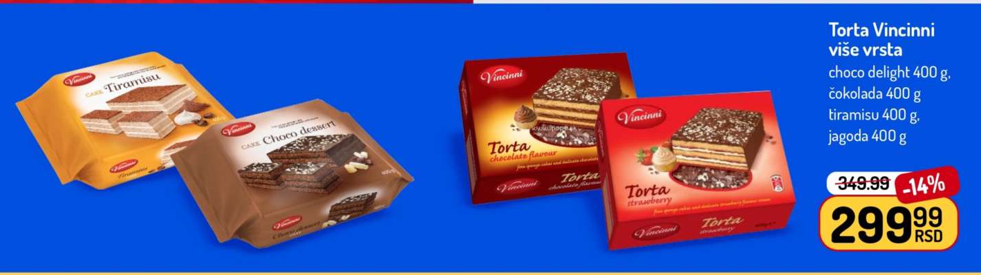 Torta Vincinni više vrsta
