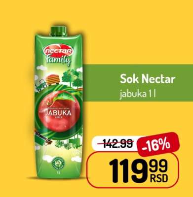 Sok Nectar jabuka 1l