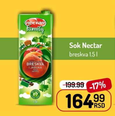 Sok Nectar breskva 1.5 l