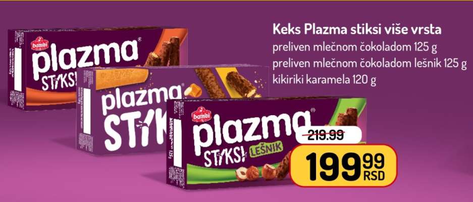 Keks Plazma štiksi više vrsta