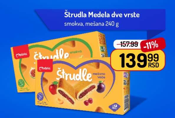 Štrudla Medela dve vrste