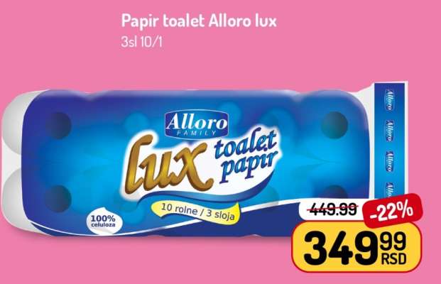 Papir toalet Alloro lux
