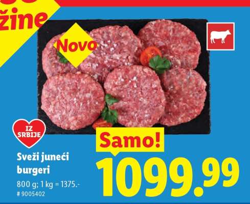 Sveži juneći burgeri