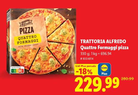 TRATTORIA ALFREDO Quattro Formaggi pizza