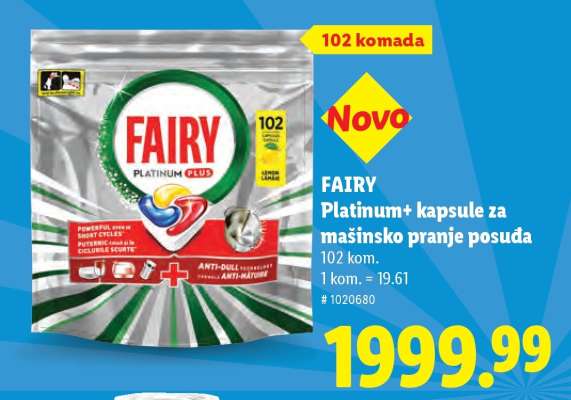 FAIRY Platinum+ kapsule za mašinsko pranje posuda