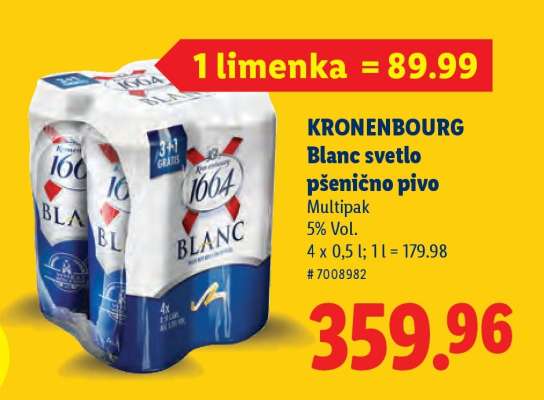Kronenbourg Blanc světlo pšenično pivo
