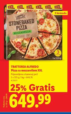 Trattoria Alfredo Pizza sa mozzarellom XXL