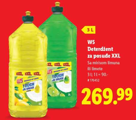 W5 Deterdžent za posuđe XXL