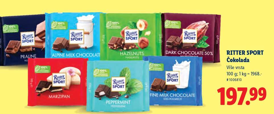 RITTER SPORT Čokolada