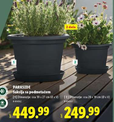 Parkside Saksija sa podmetačem