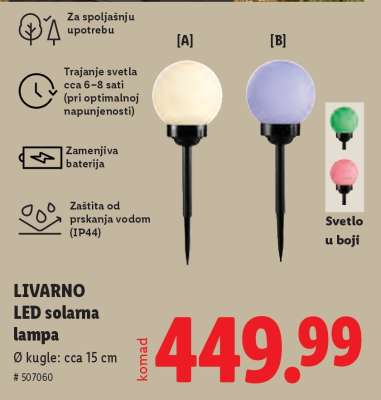 LIVARNO LED solarna lampa