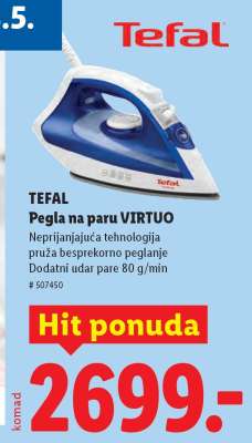 TEFAL Pegla na paru VIRTUO