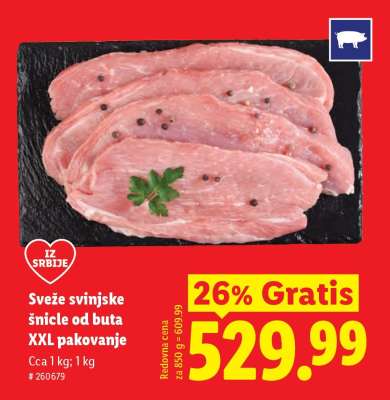 Sveže svinjske šnicle od buta XXL pakovanje