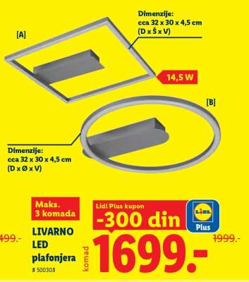 LIVARNO LED plafonjera