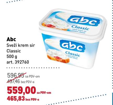 Abc Sveži krem sir Classic