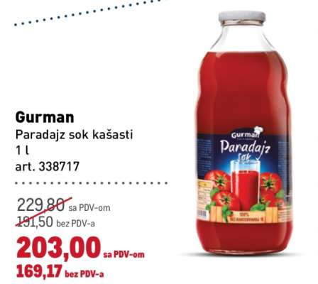 Gurman Paradajz sok kašasti