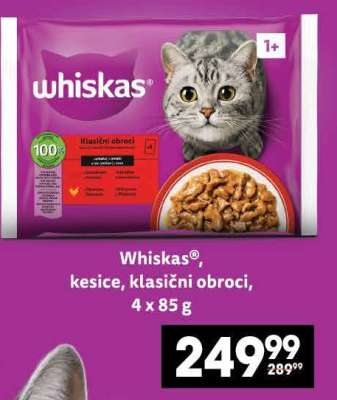 Whiskas®, kesice, klasični obroci, 4 x 85 g