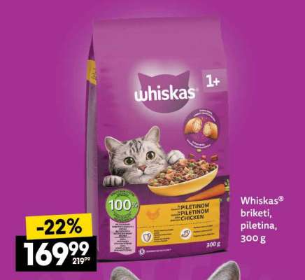 Whiskas® briketi, piletina, 300 g