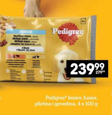 Pedigree® kesice Junior, piletina i govedina 4 x 100 g