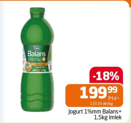 Jogurt 1%mm Balans+ 1,5kg Imlek