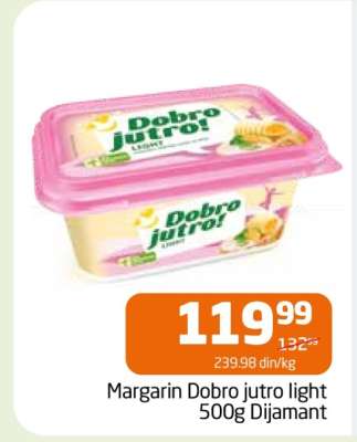 Margarín Dobro jutro light 500g Dijamant