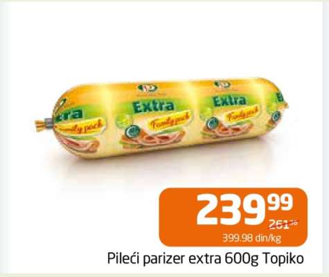 Pileći parizer extra 600g Topiko