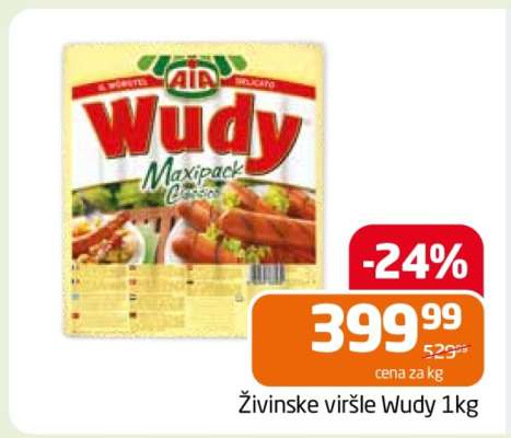 Živinske viršle Wudy 1kg