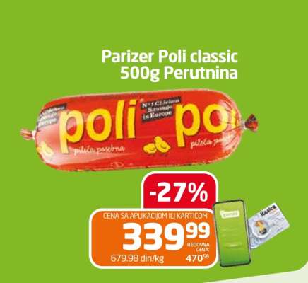 Parizer Poli classic 500g Perutnina