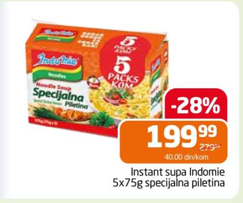 Instant supa Indomie 5x75g specijalna piletina
