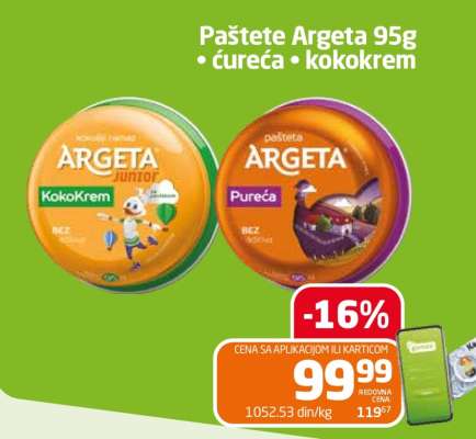 Paštete Argeta 95g