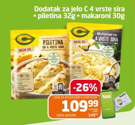 Dodatak za jelo C 4 vrste sira