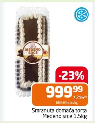 Smrznuta domaća torta Medeno srce 1.5kg