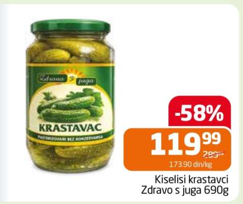 Kiseli krastavci Zdravo s juga 690g